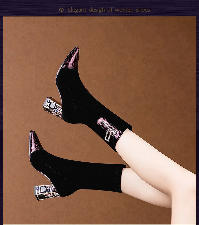 Fashion Elastic ankle Boots Women 2021
