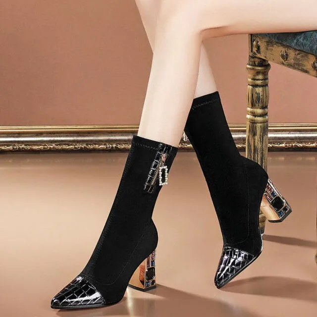 Fashion Elastic ankle Boots Women 2021