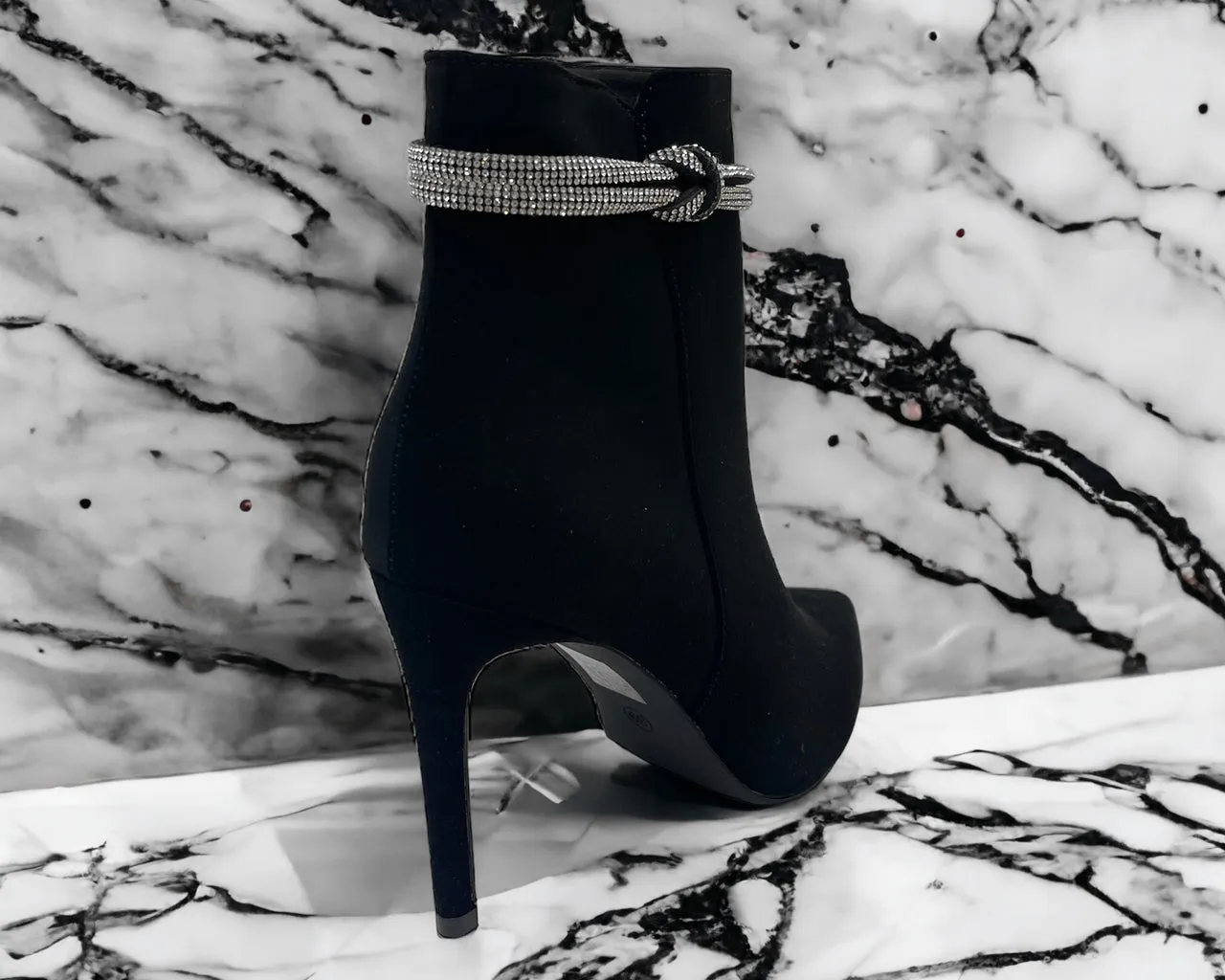 Faux Leather Pointed Toe Ankle Boots