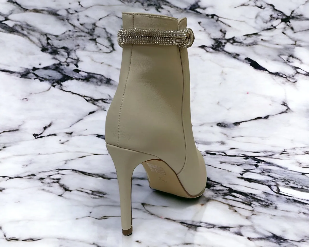 Faux Leather Pointed Toe Ankle Boots