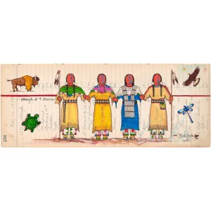 (Fine Art Print) Antique Ledger #230 ~ Strength of 4 Directions