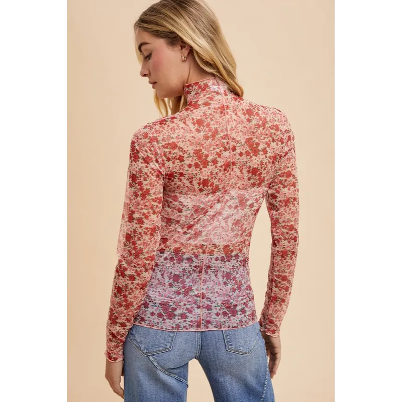Floral Mesh Tops