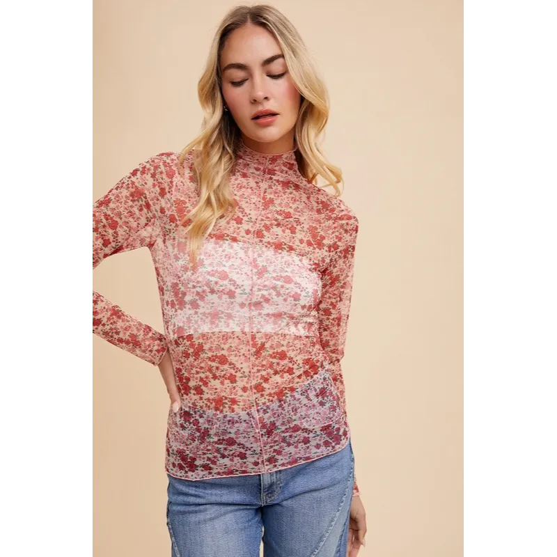 Floral Mesh Tops