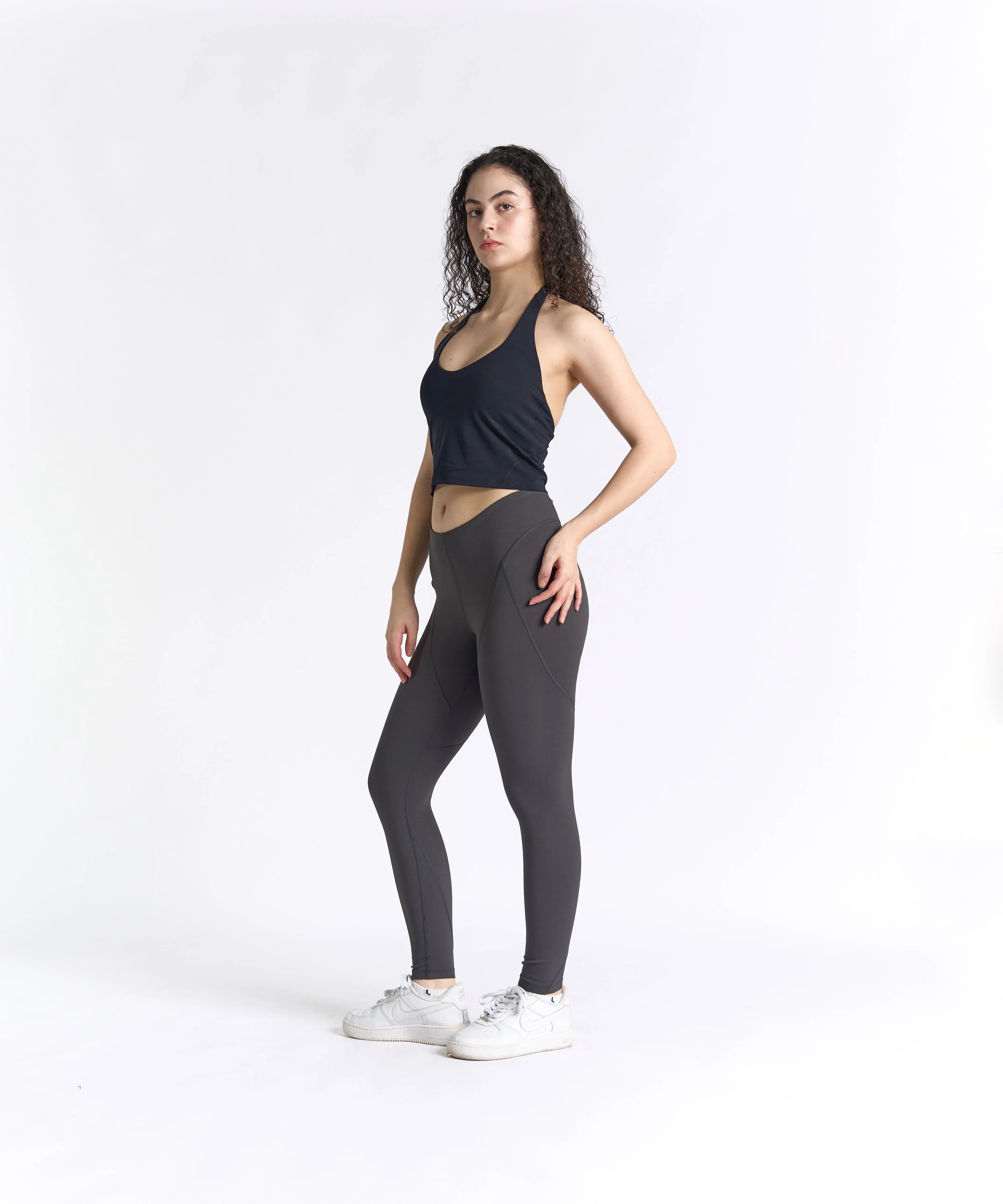 FlowForm Halter Low-Cut Cropped Top (with built in pads)
