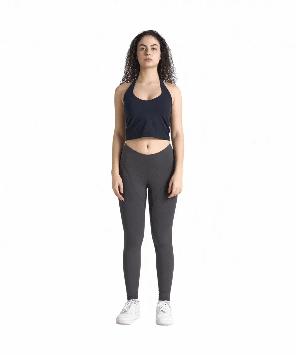 FlowForm Halter Low-Cut Cropped Top (with built in pads)