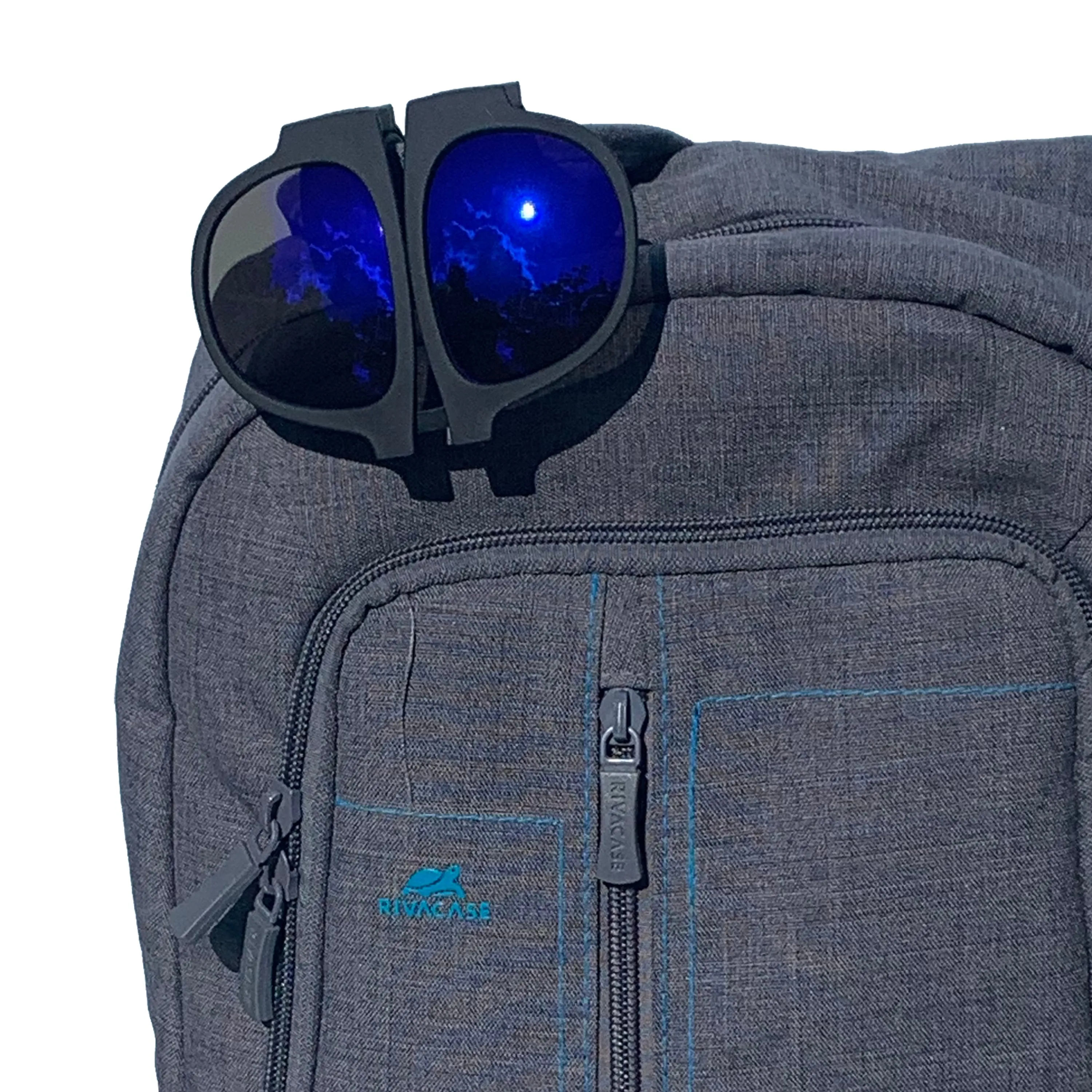 Folding Sunglasses with Slap Bracelet Arms - BLUE ARMS / POLARIZED LENSES
