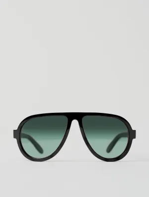 FREDDIE CLASSIC AVIATOR SUNGLASSES IN BLACK-GREEN