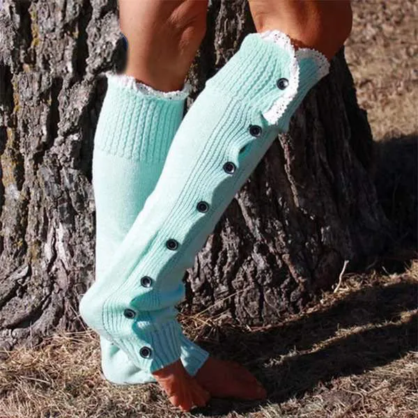 Full-Lenght Buttoned Leg Warmers