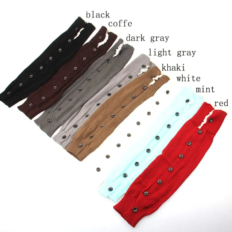 Full-Lenght Buttoned Leg Warmers