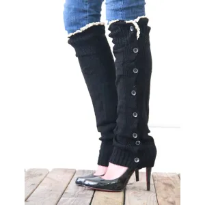 Full-Lenght Buttoned Leg Warmers