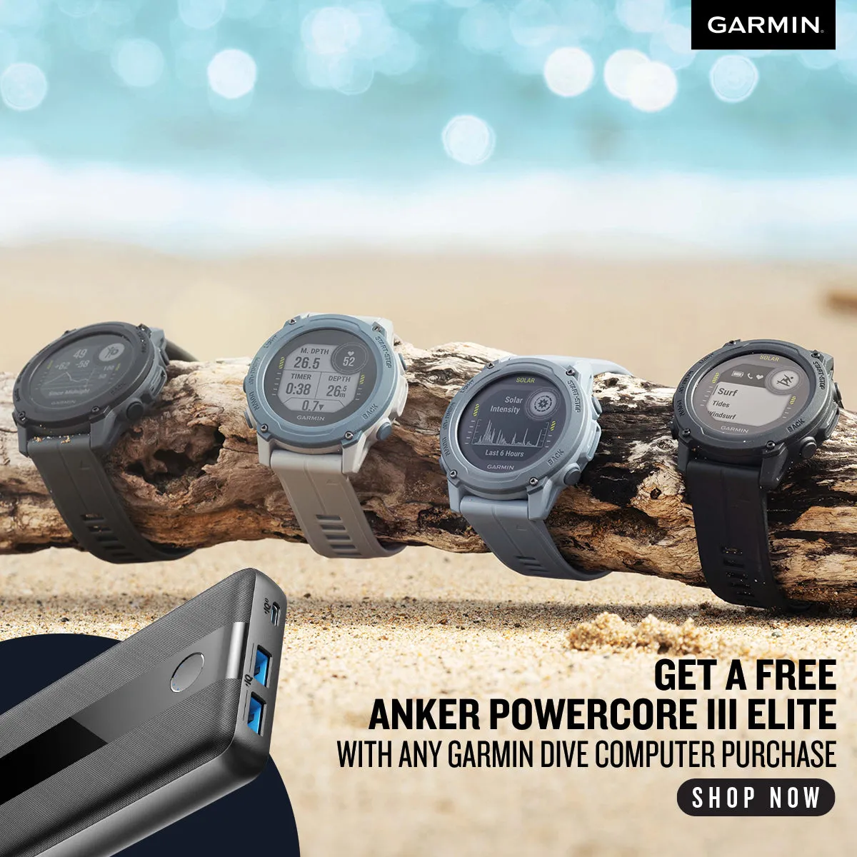 GARMIN DESCENT G1 SOLAR DIVE WATCH