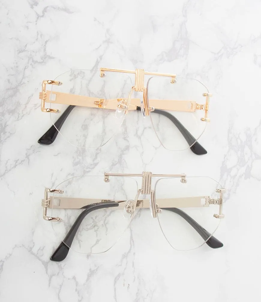 Geometric Aviators (Pack of 12) Womens Wholesale Sunglasses - M1908CL