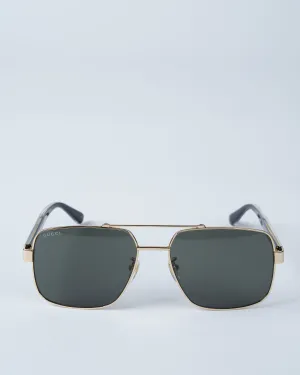gg0529s-001 metal sunglasses - gold/grey