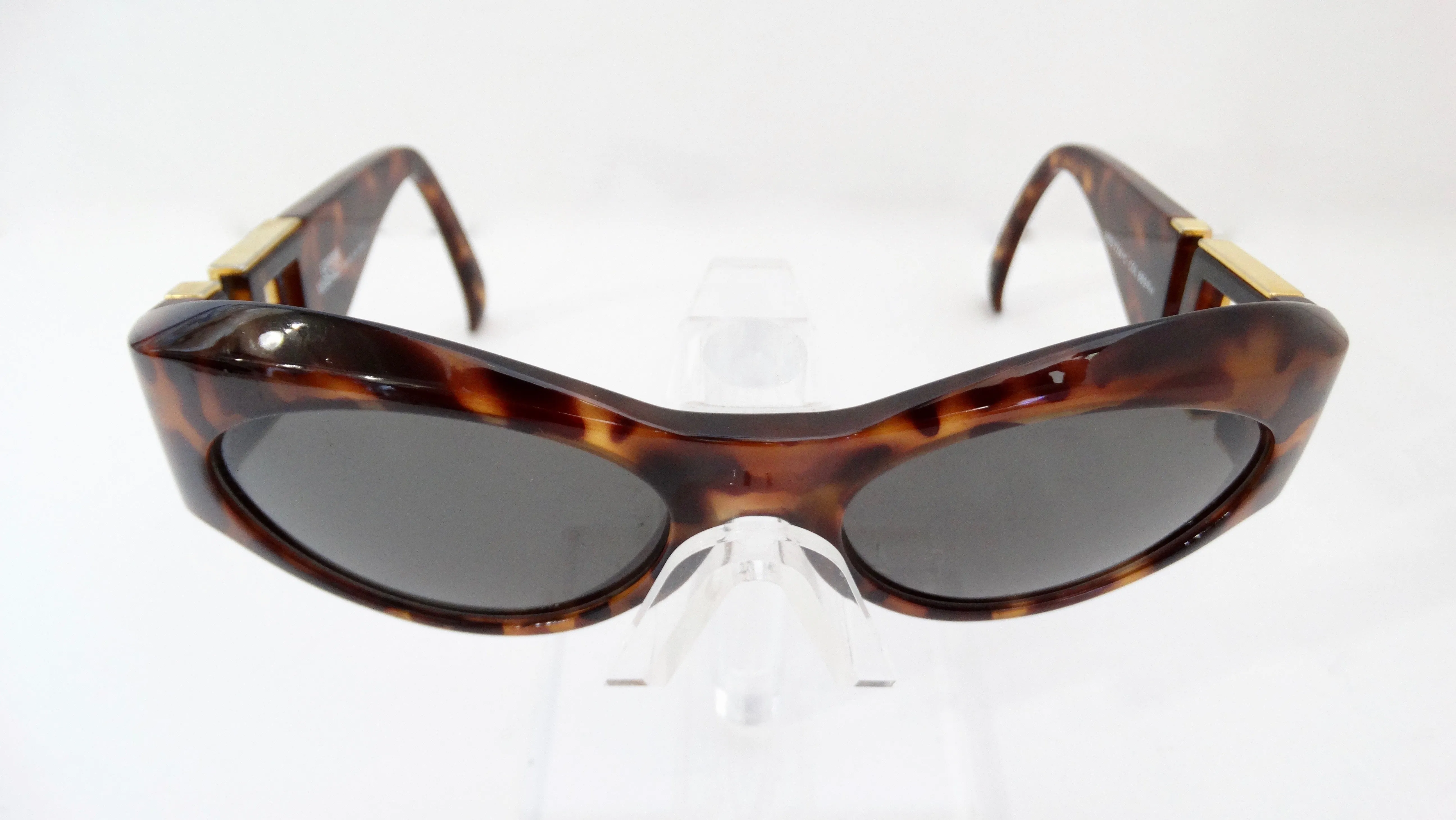 Gianni Versace Greek Key Tortoise Sunglasses