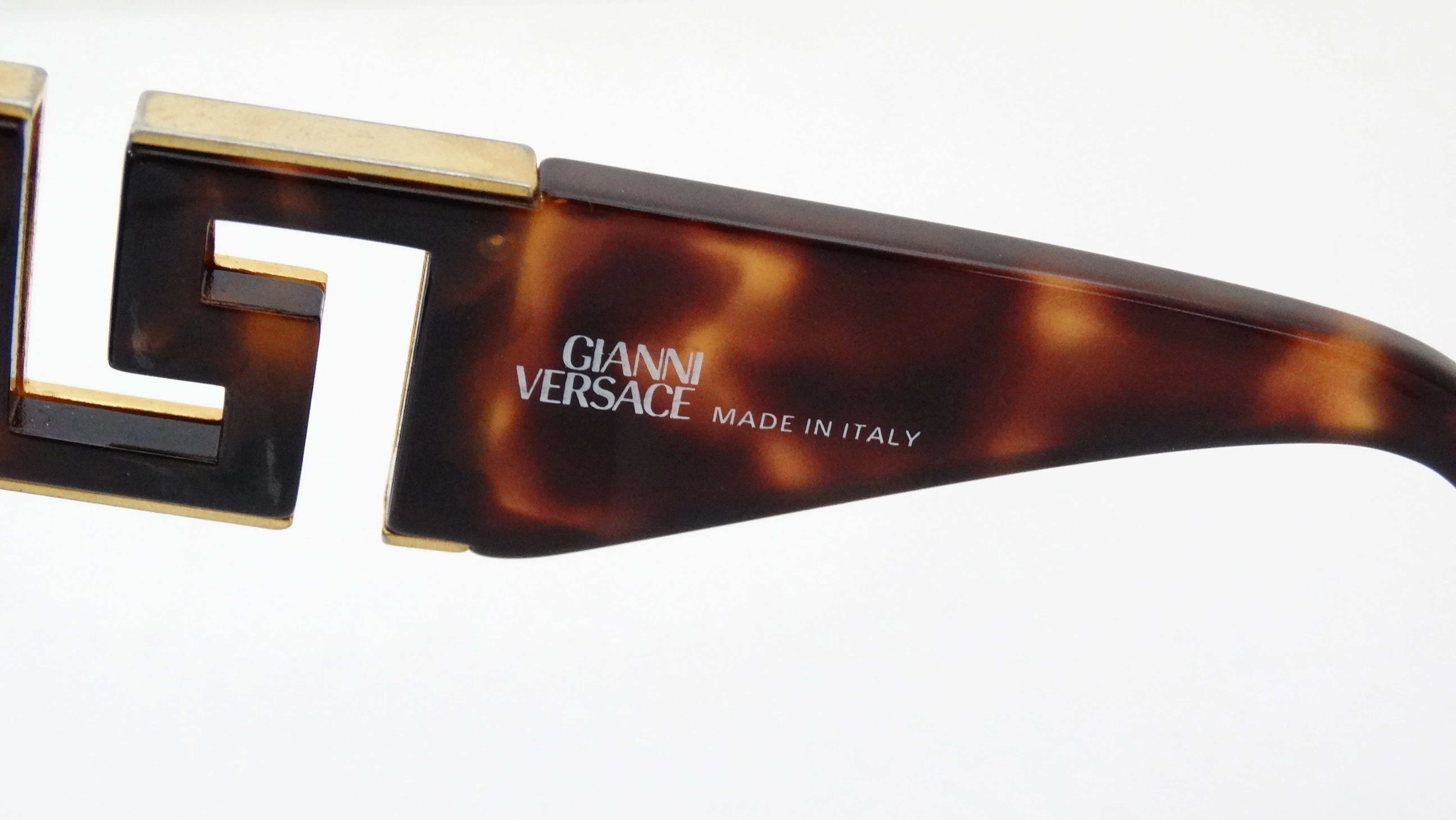 Gianni Versace Greek Key Tortoise Sunglasses