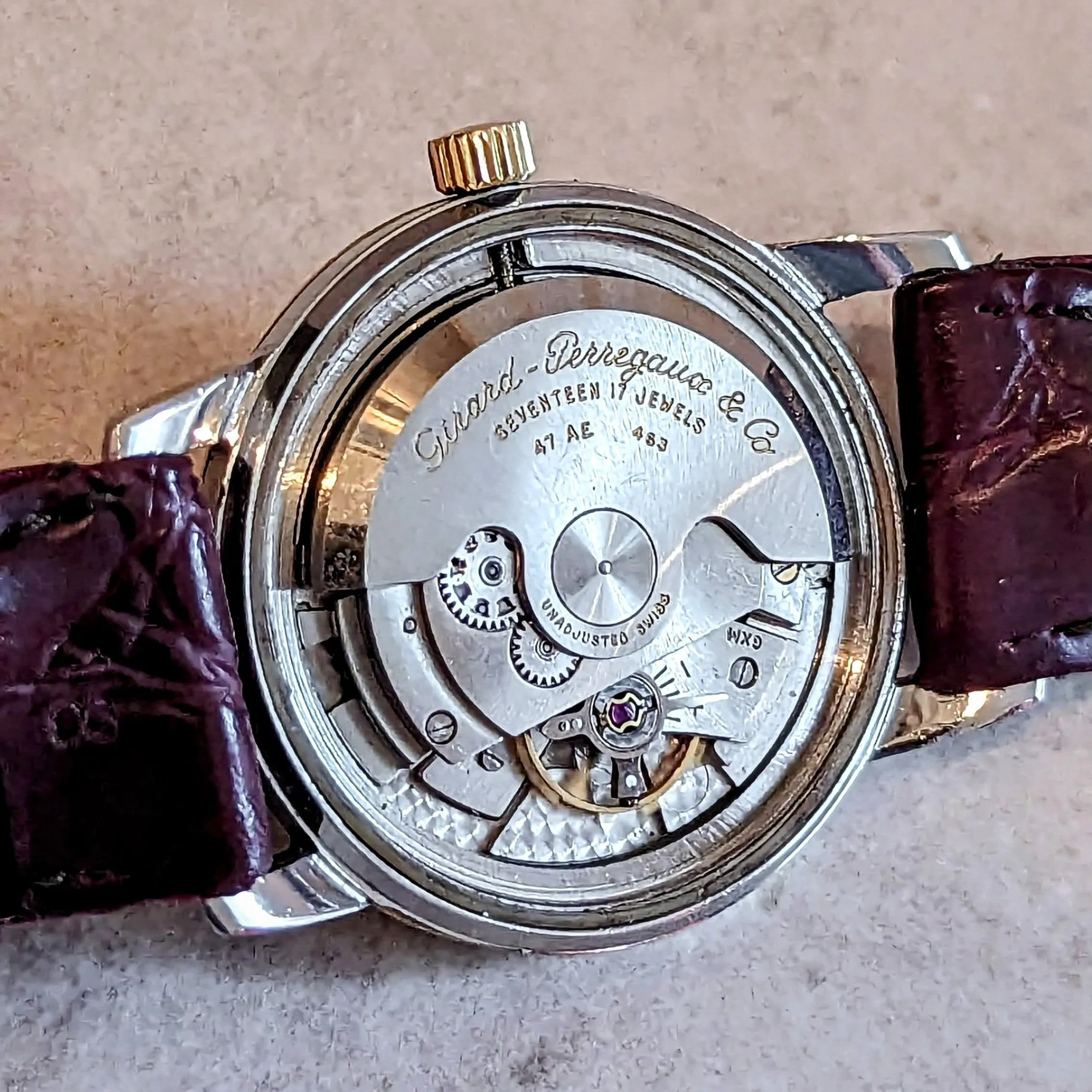 GIRARD-PERREGAUX Gyromatic Wristwatch Swiss Automatic Cal 47 AE Ref 6373 Watch