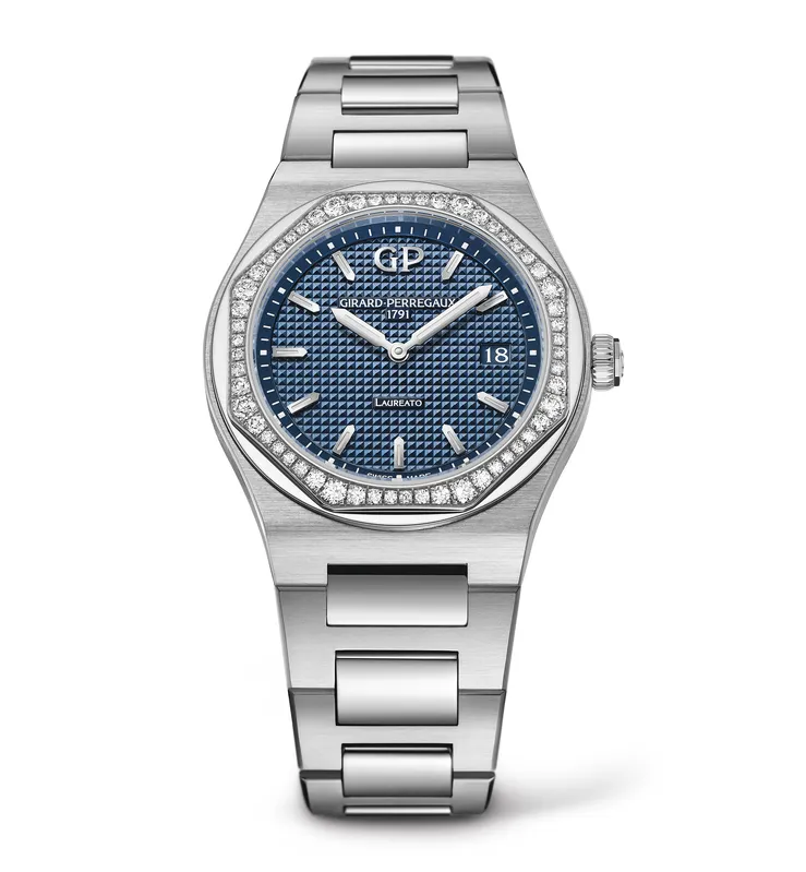 Girard-Perregaux Laureato 34mm Watch with Blue Dial