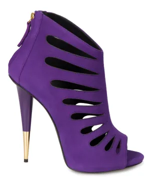 Giuseppe Zanotti Alien Violet Cutout Suede 127mm Ankle Boots