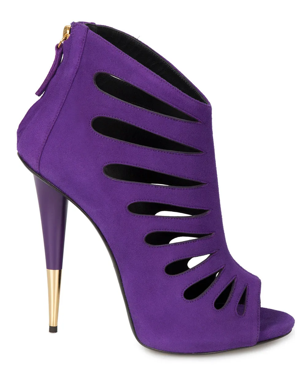Giuseppe Zanotti Alien Violet Cutout Suede 127mm Ankle Boots