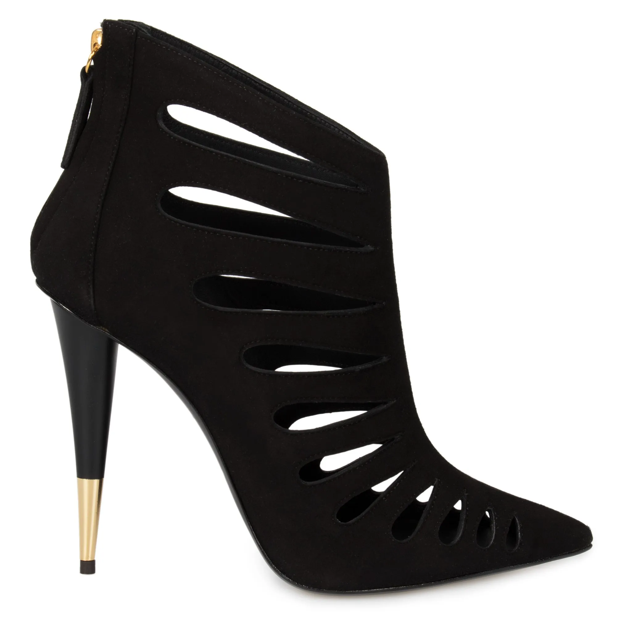Giuseppe Zanotti Ester Black Cutout Suede 120mm Ankle Boots