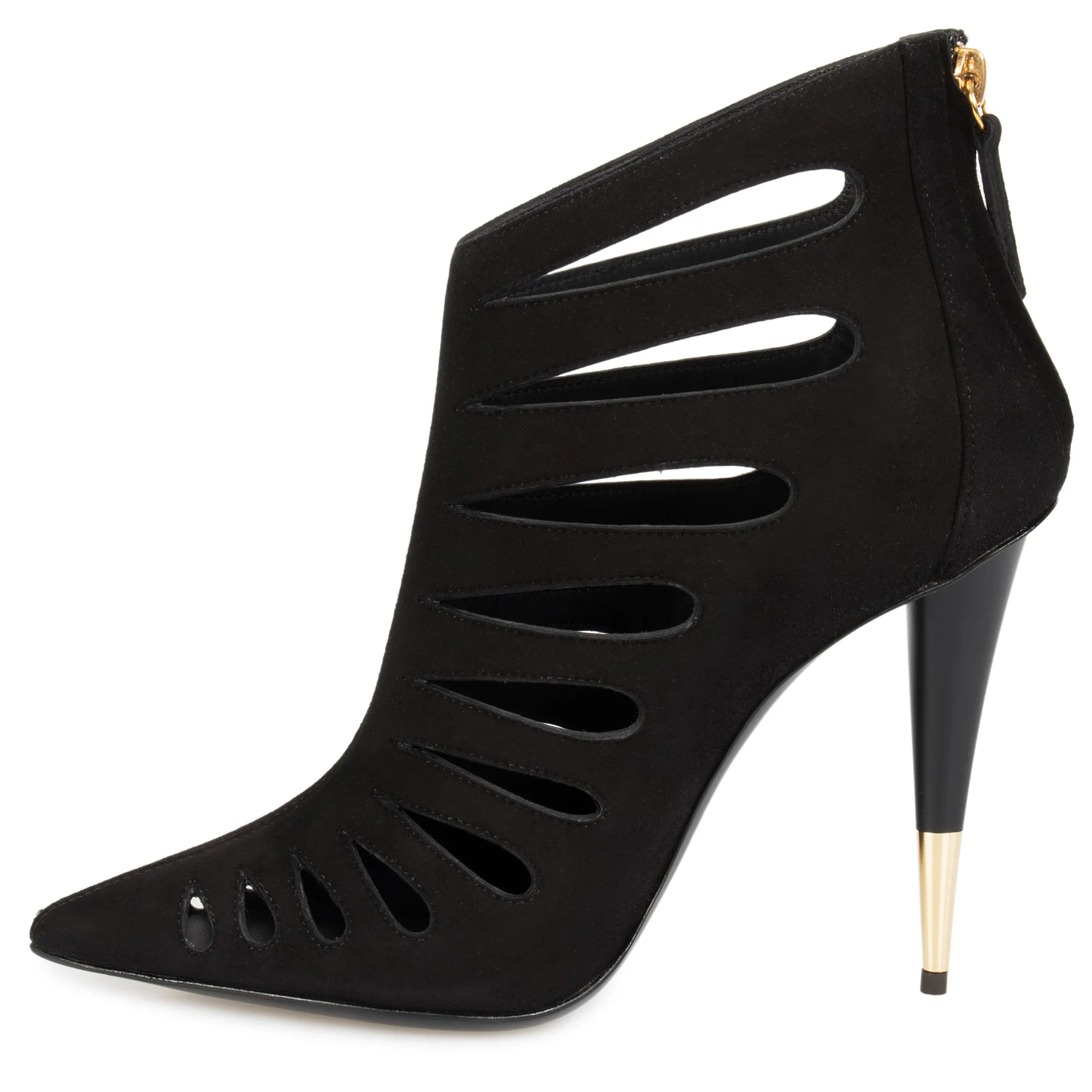 Giuseppe Zanotti Ester Black Cutout Suede 120mm Ankle Boots
