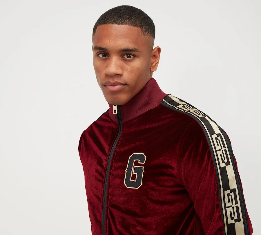 Glorious Gangsta Valoro Velour Track Top Burgundy