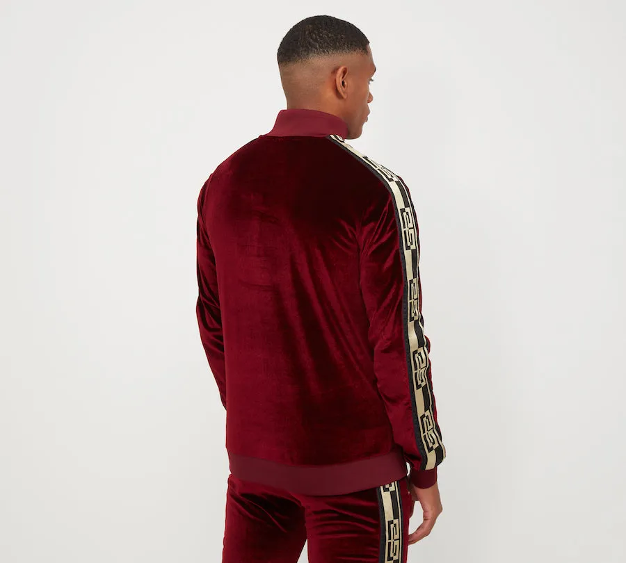 Glorious Gangsta Valoro Velour Track Top Burgundy