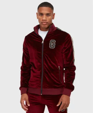 Glorious Gangsta Valoro Velour Track Top Burgundy