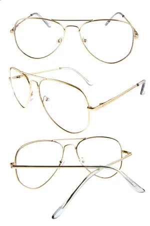 Gold Frame Clear Sunglasses