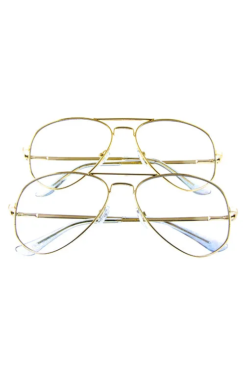 Gold Frame Clear Sunglasses