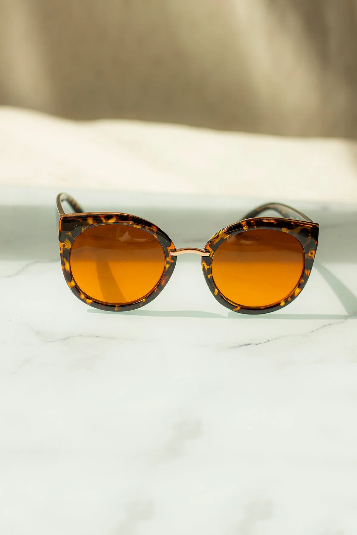 Gold Rim Cat Eye Sunglasses
