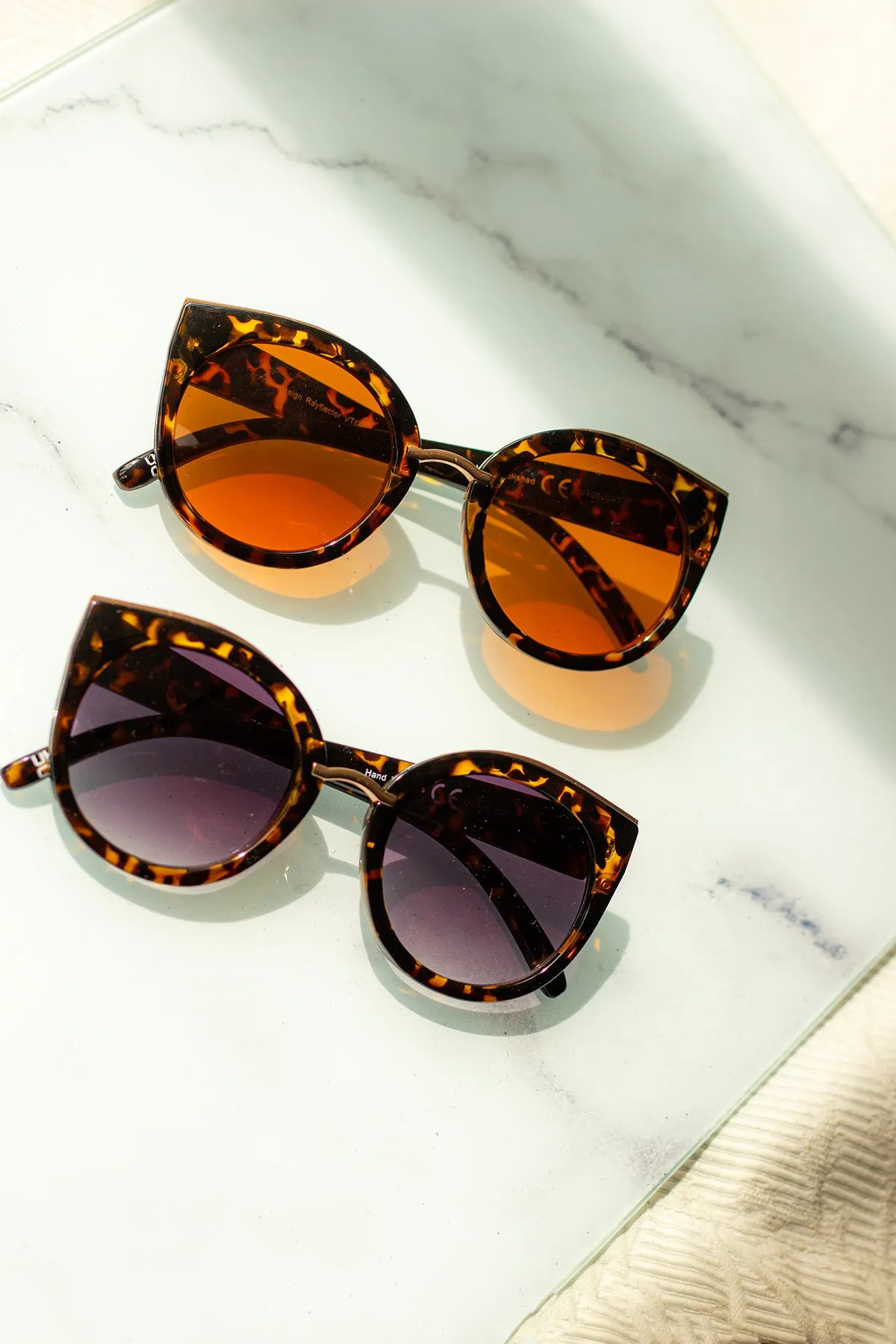 Gold Rim Cat Eye Sunglasses
