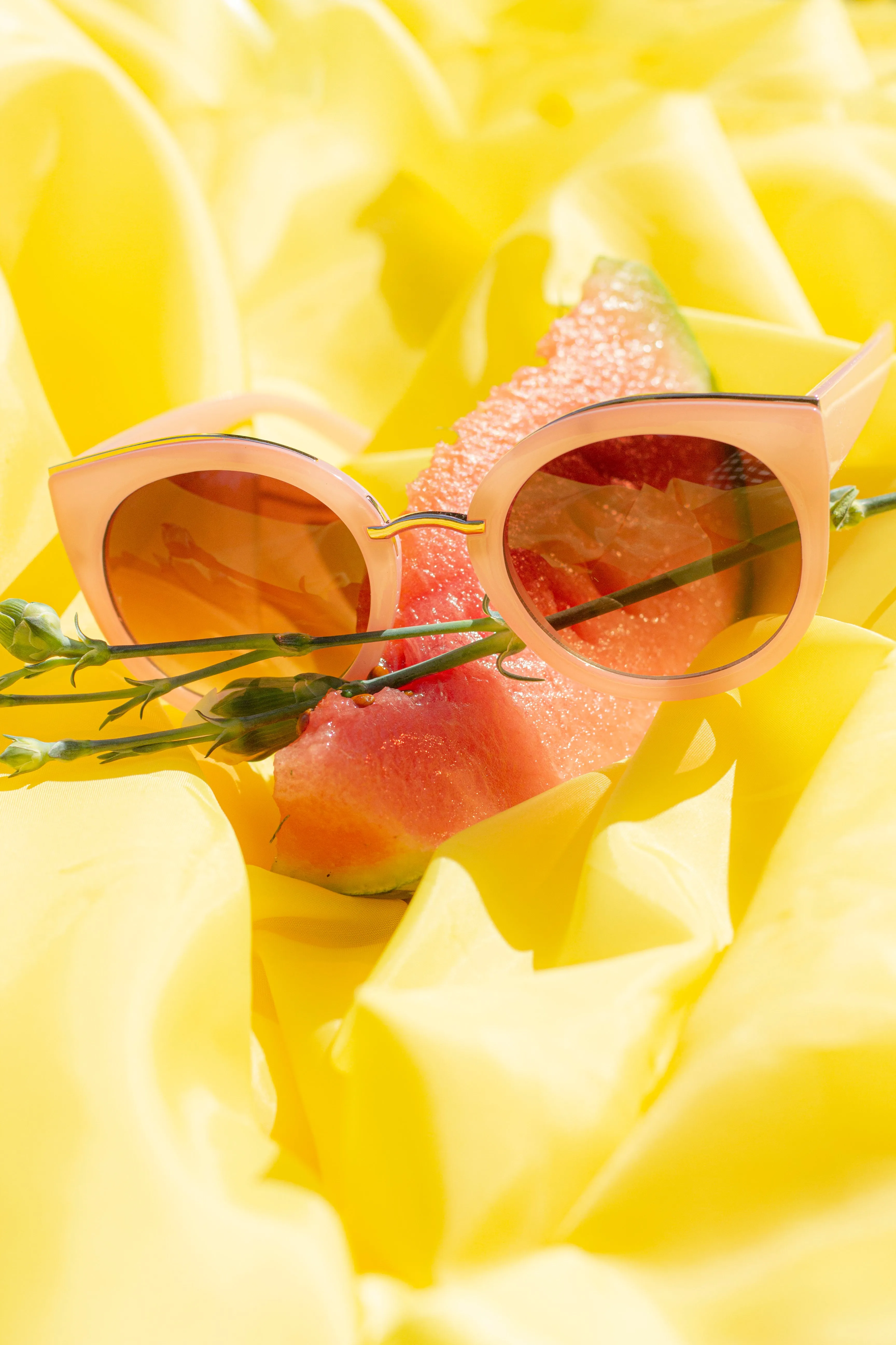 Gold Rim Cat Eye Sunglasses