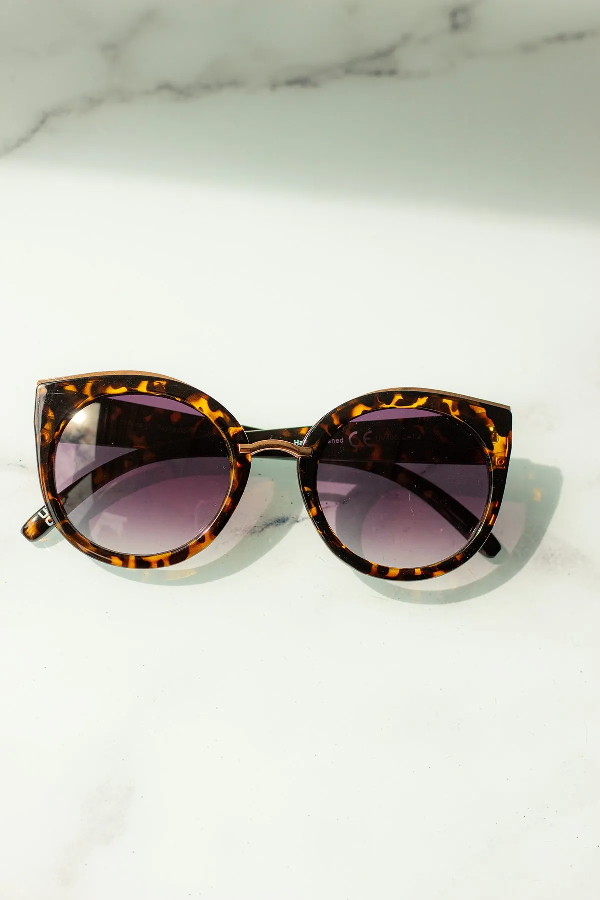 Gold Rim Cat Eye Sunglasses