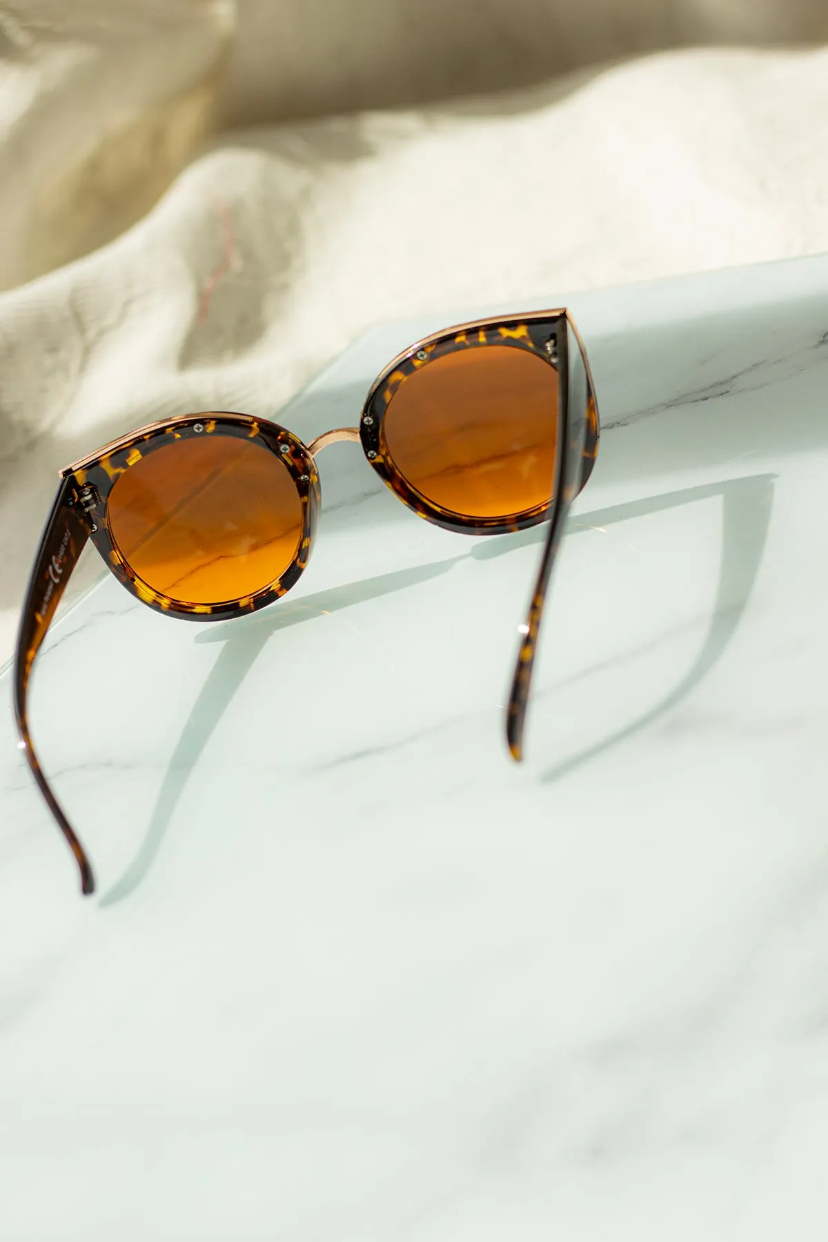 Gold Rim Cat Eye Sunglasses