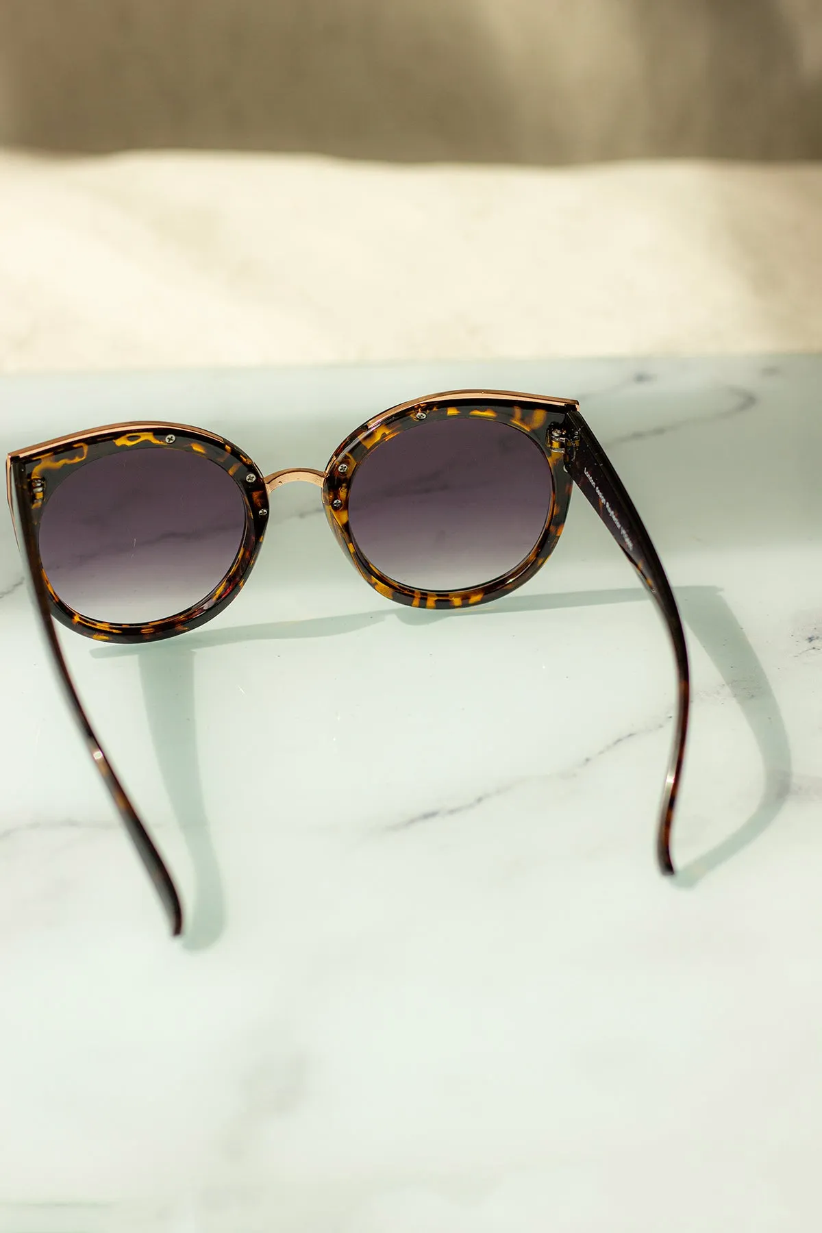 Gold Rim Cat Eye Sunglasses