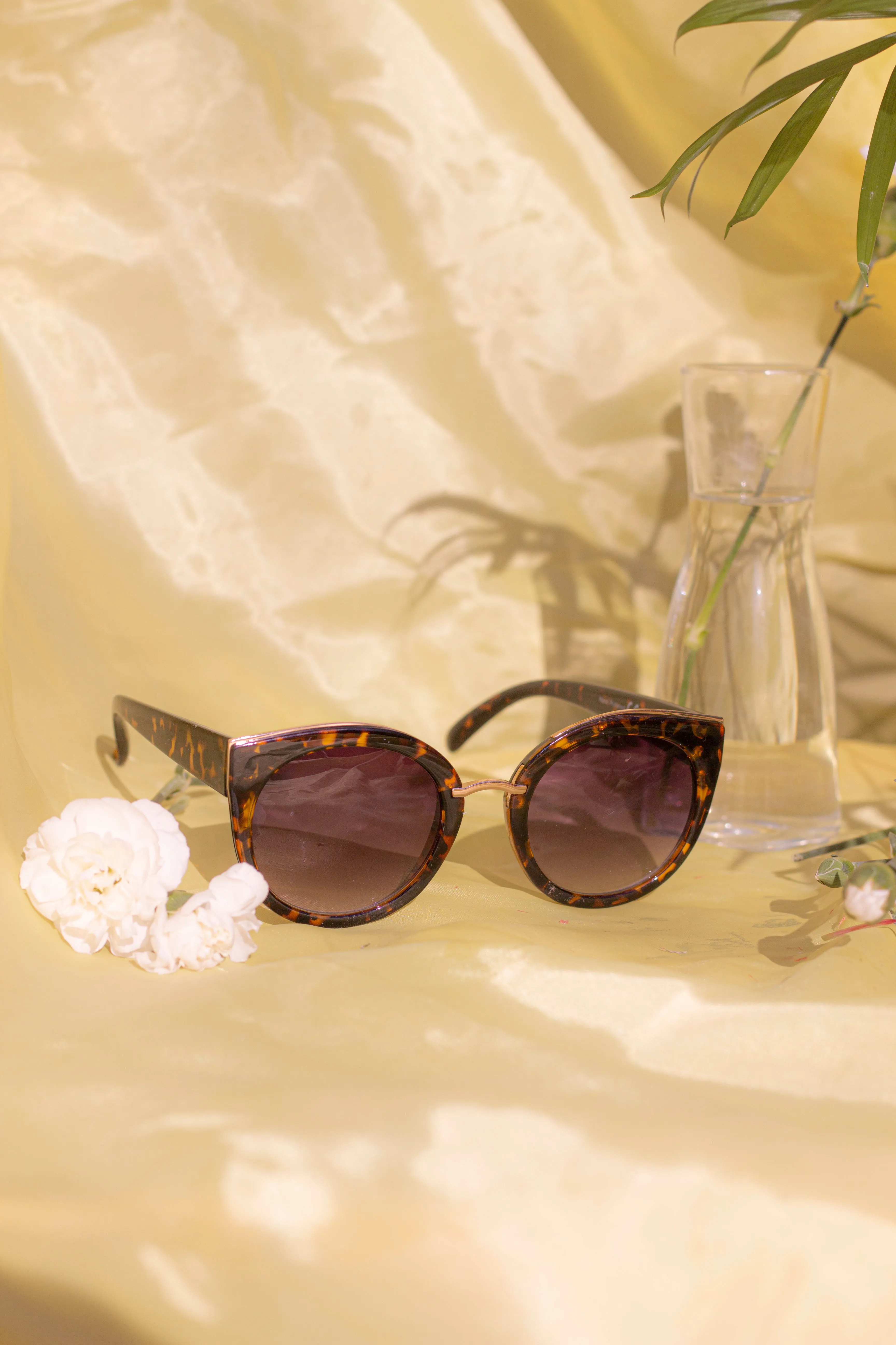 Gold Rim Cat Eye Sunglasses