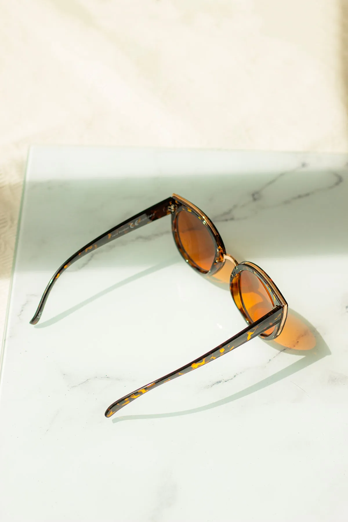 Gold Rim Cat Eye Sunglasses