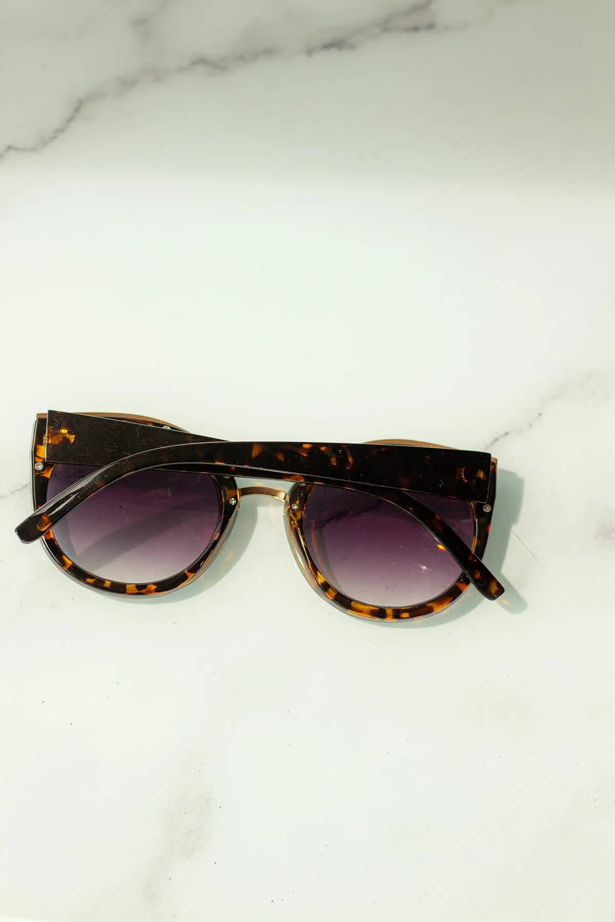 Gold Rim Cat Eye Sunglasses