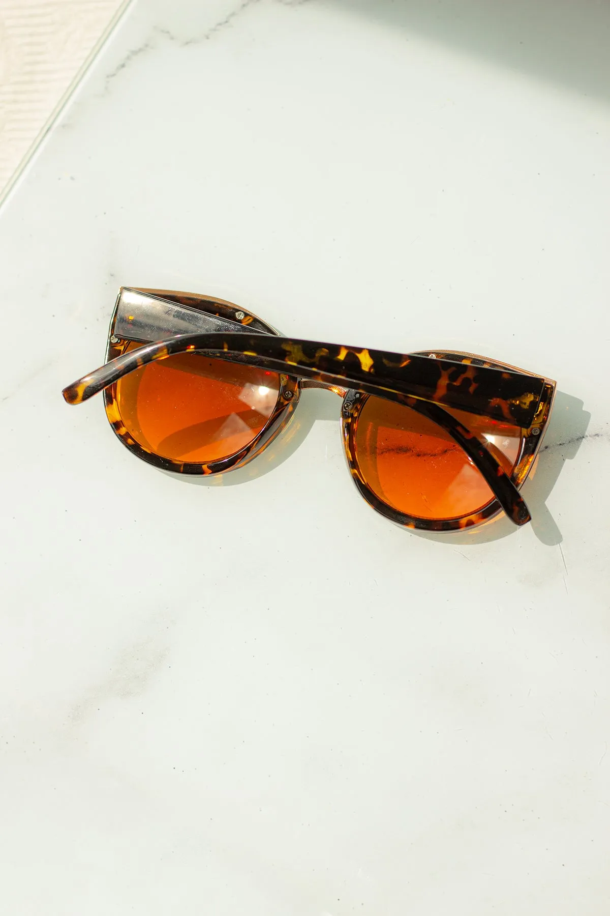 Gold Rim Cat Eye Sunglasses