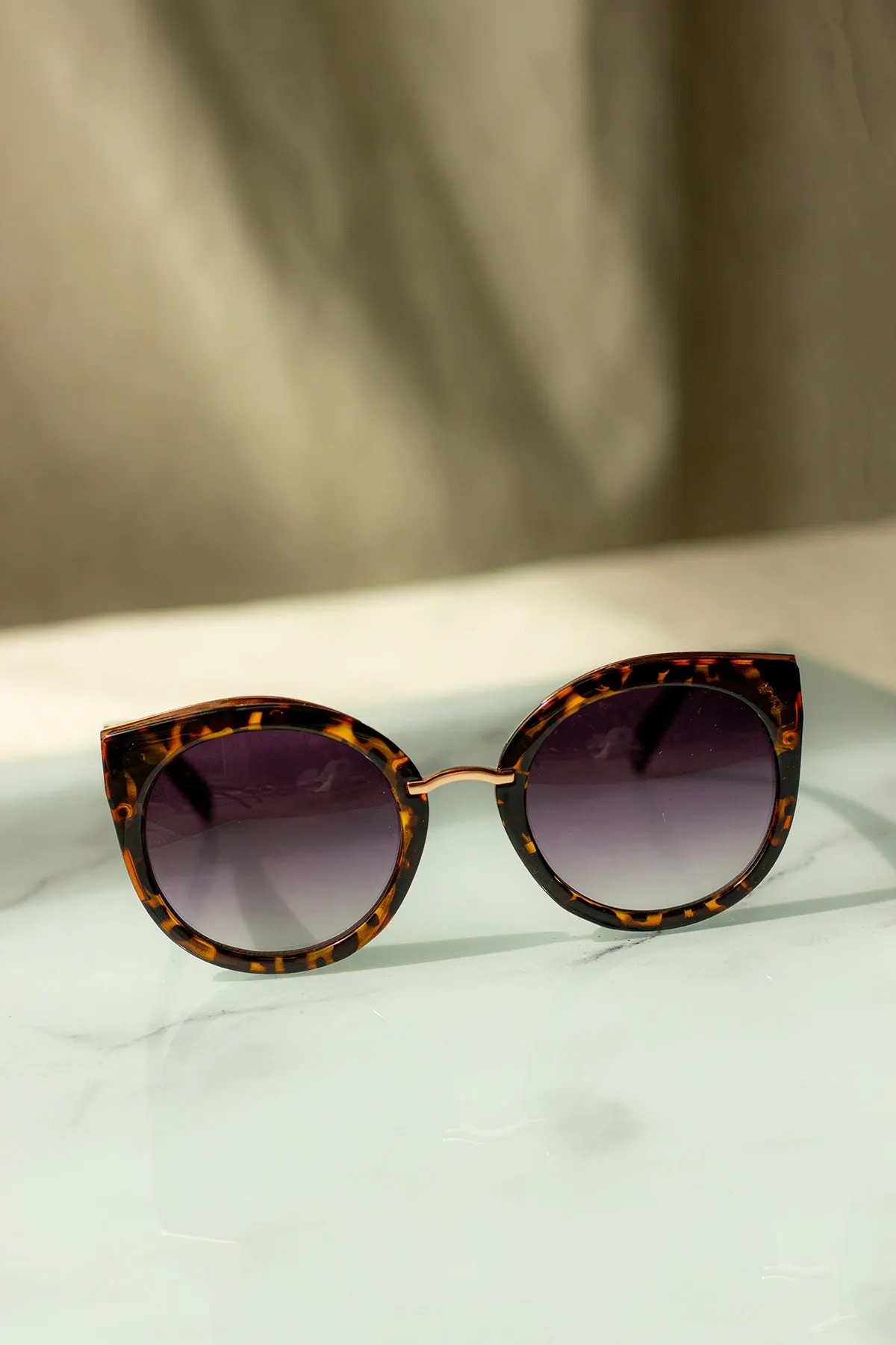 Gold Rim Cat Eye Sunglasses