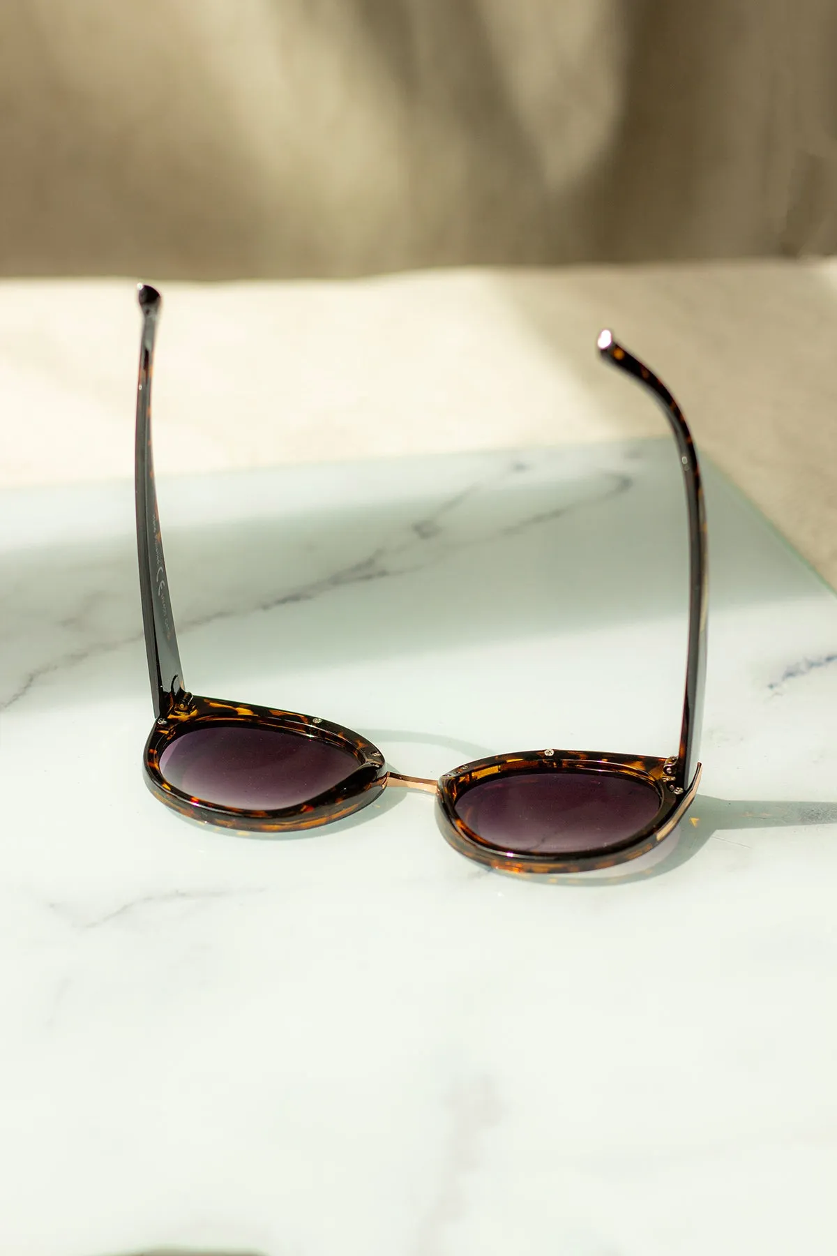 Gold Rim Cat Eye Sunglasses