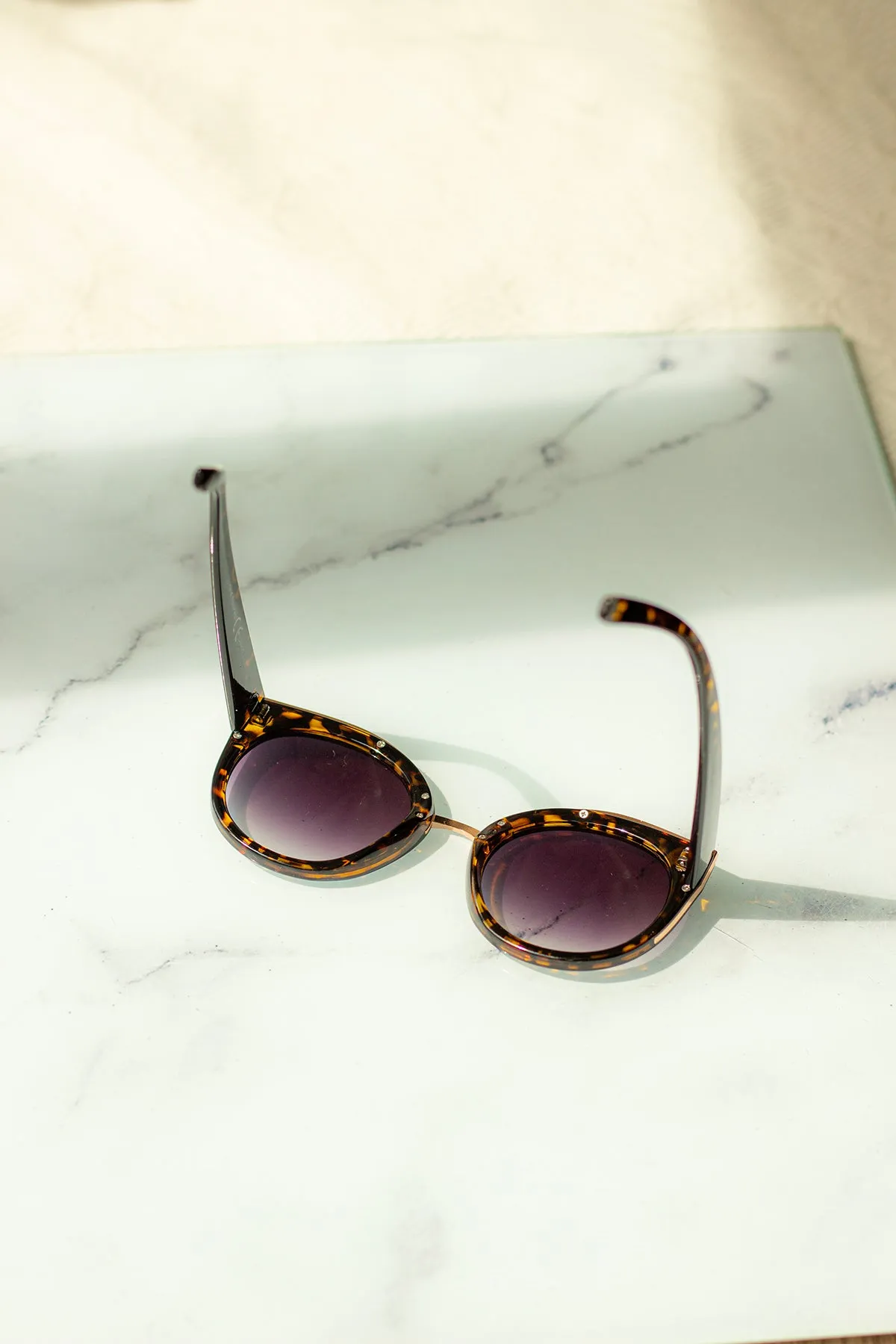 Gold Rim Cat Eye Sunglasses