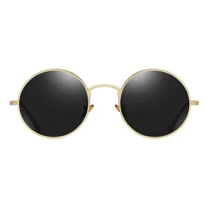 Gold Round Aviator Sunglasses
