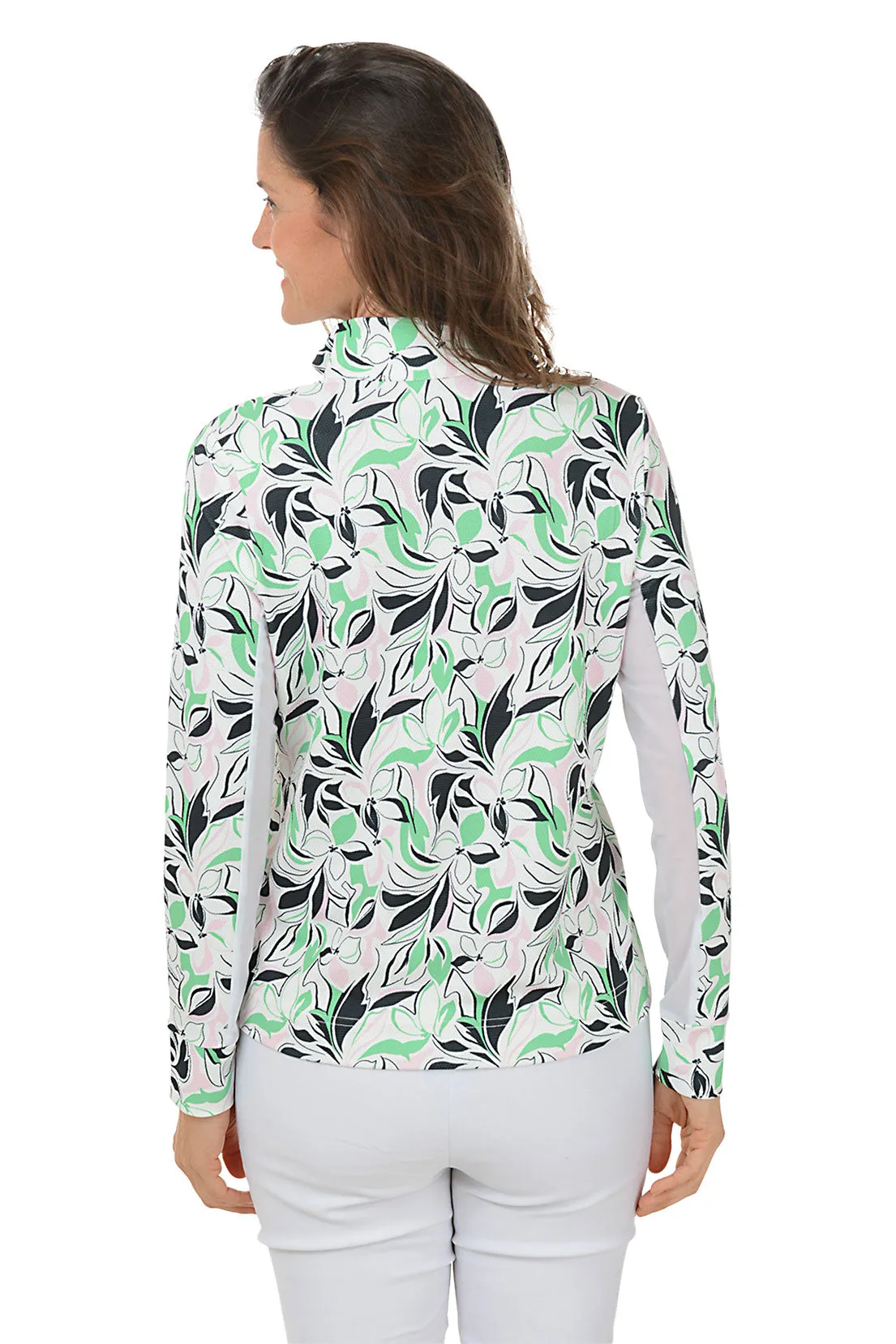 Green Mix UPF50 Pique Top