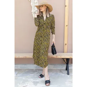 Green Patterned Shirt Dress