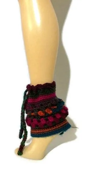 Green, purple, fuchsia pair leg-warmers, crochet , woman size, THE LUSH ORCHID LEG-WARMERS, must-have, holiday gift, boot toppers,