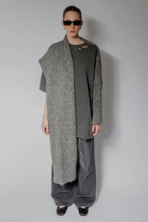 Grey Knit One Arm Scarf