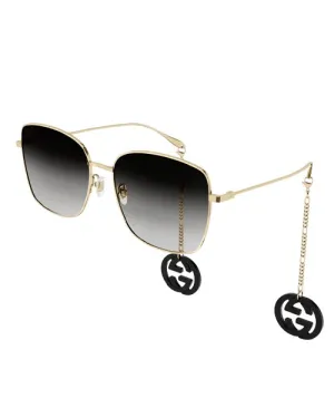 GUCCI | GG Logo Woman Sunglasses | Gold