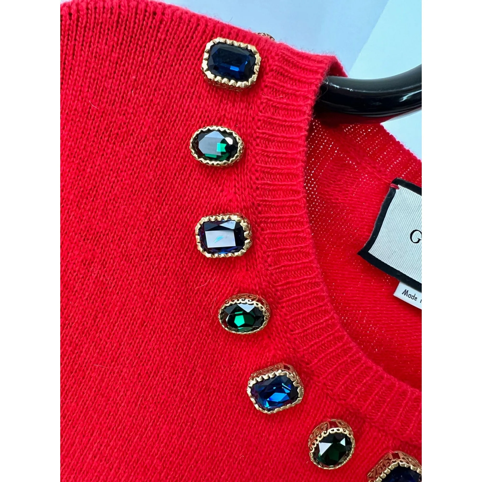 Gucci Womens NY Yankees Wool Red Sweater Pullover